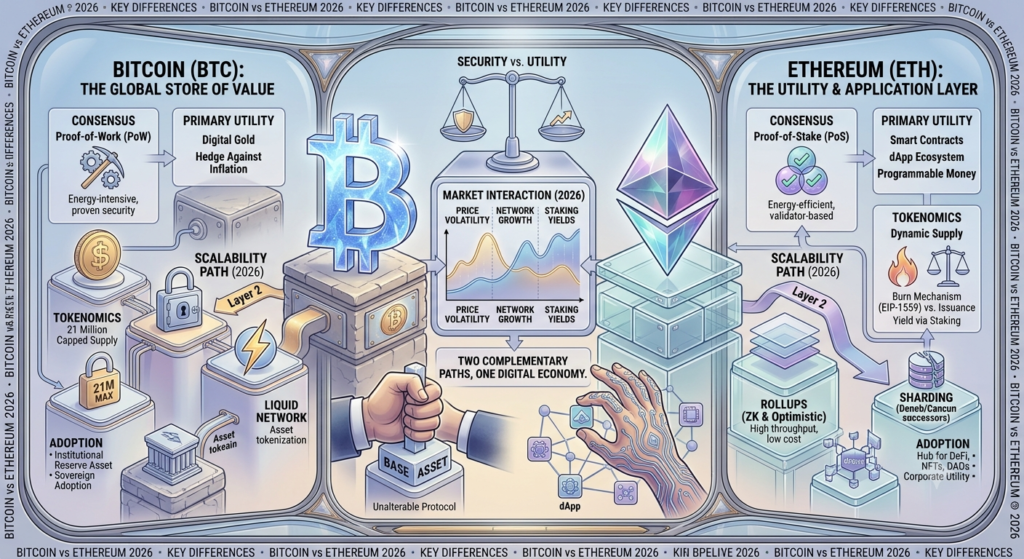 Bitcoin vs Ethereum: Key Differences (2026)