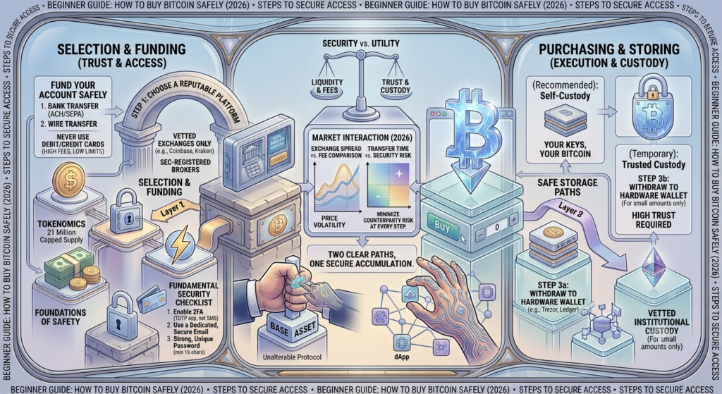 How to Buy Bitcoin Safely (Beginner Guide 2026)